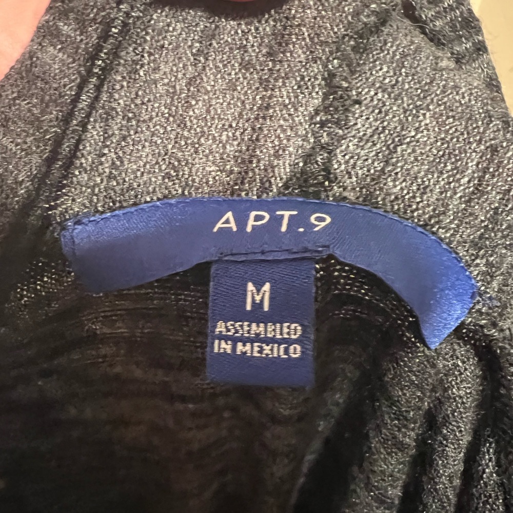 Apt. 9 Black and Heather Grey sweater with 3/4 length sleeves - Picture 3 of 5